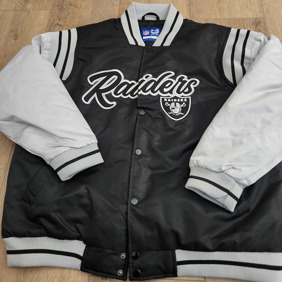 NFL LAS VEGAS RAIDERS MEN'S ULTRA GAME BOMBER JACKET SIZE L NWT - Picture 1 of 6